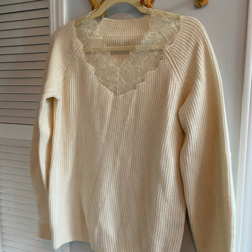 MO&Co lace trimmed sweater